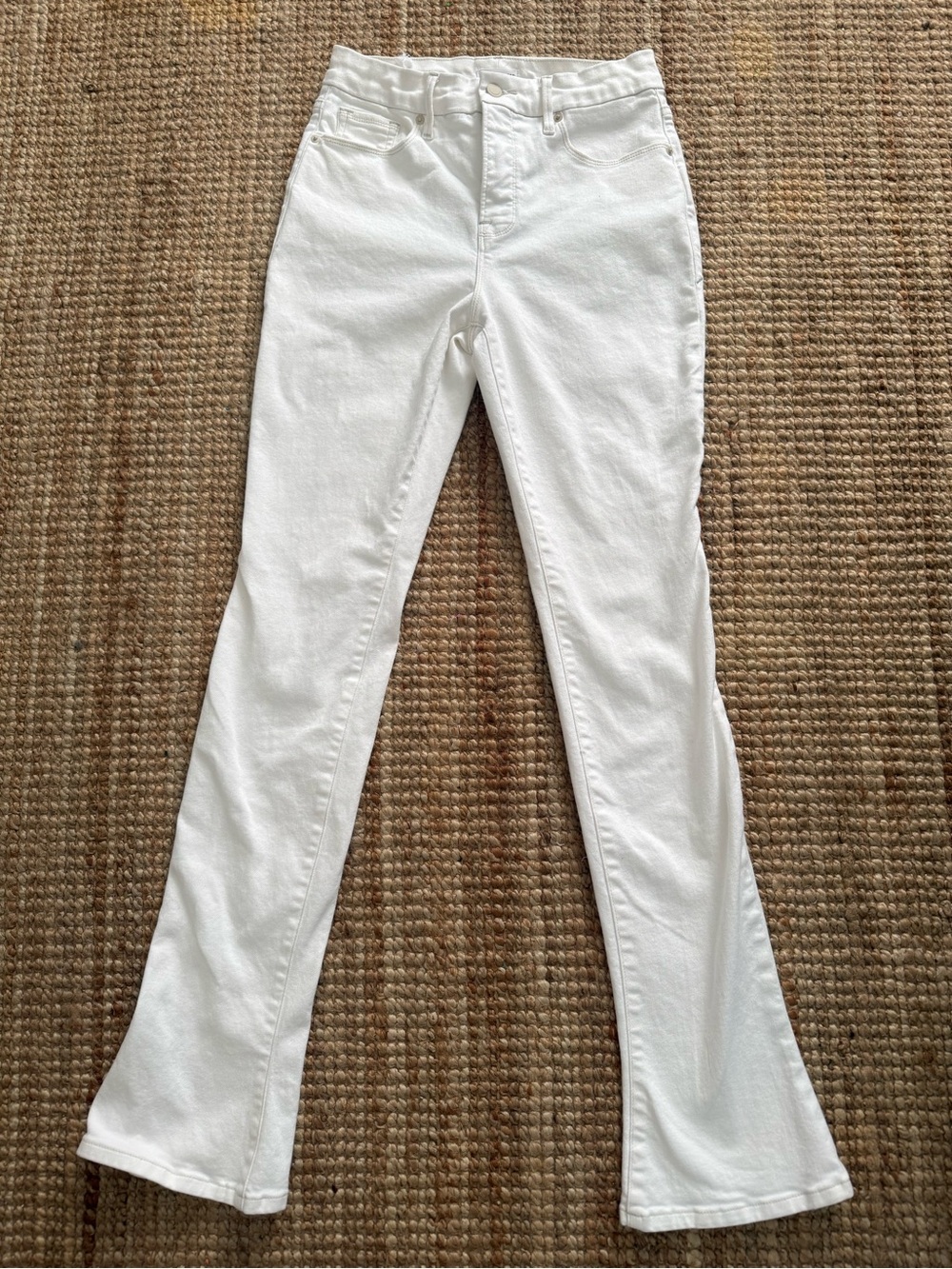 Good American Good Legs Micro Boot Cloud White Jeans Size 8/29 High Rise